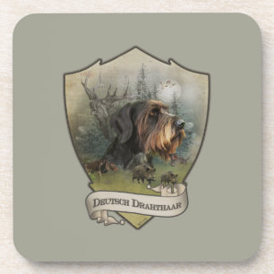 German Wirehaired Pointer, Boar Hunting Coaster