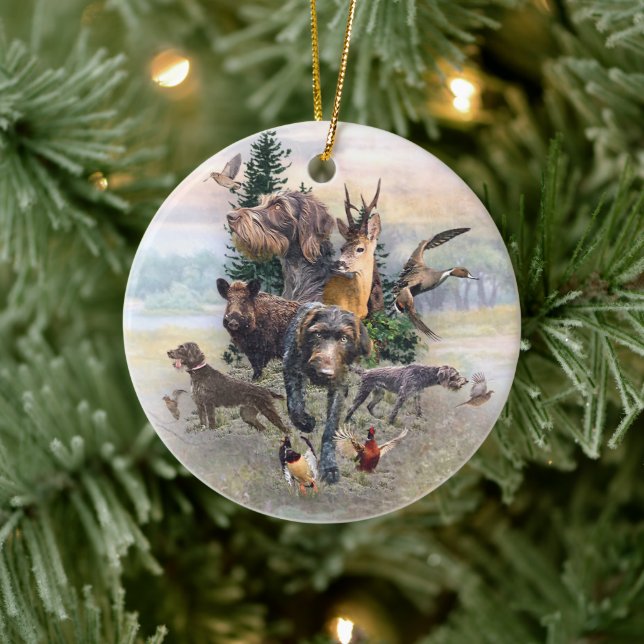 German Wirehaired Pointer   Ceramic Tree Decoration (Tree)