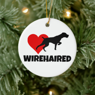 German Wirehaired Pointer Ceramic Tree Decoration