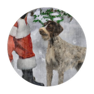 German Wirehaired Pointer Christmas Cutting Board