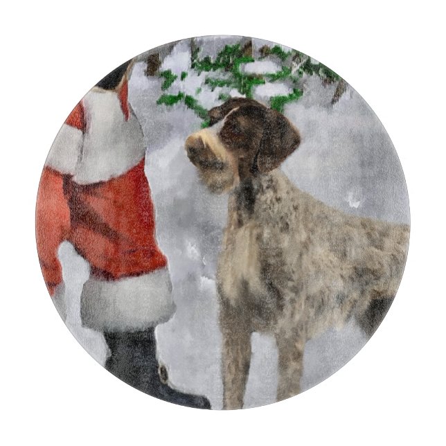 German Wirehaired Pointer Christmas Cutting Board (Front)