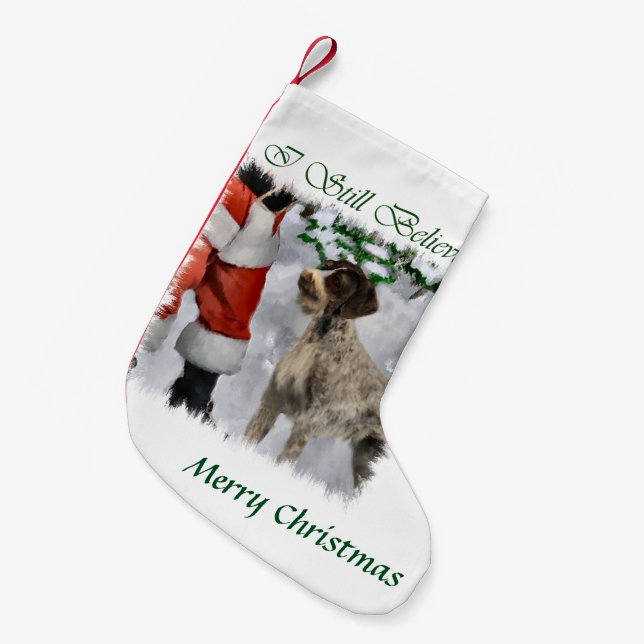 German Wirehaired Pointer Christmas Small Christmas Stocking (Front (Hanging))