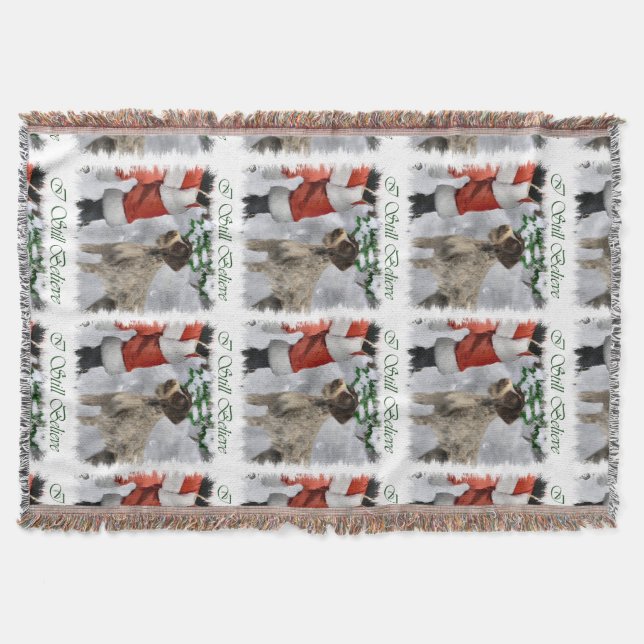 German Wirehaired Pointer Christmas Throw Blanket (Front)