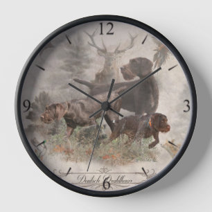 German Wirehaired Pointer Clock