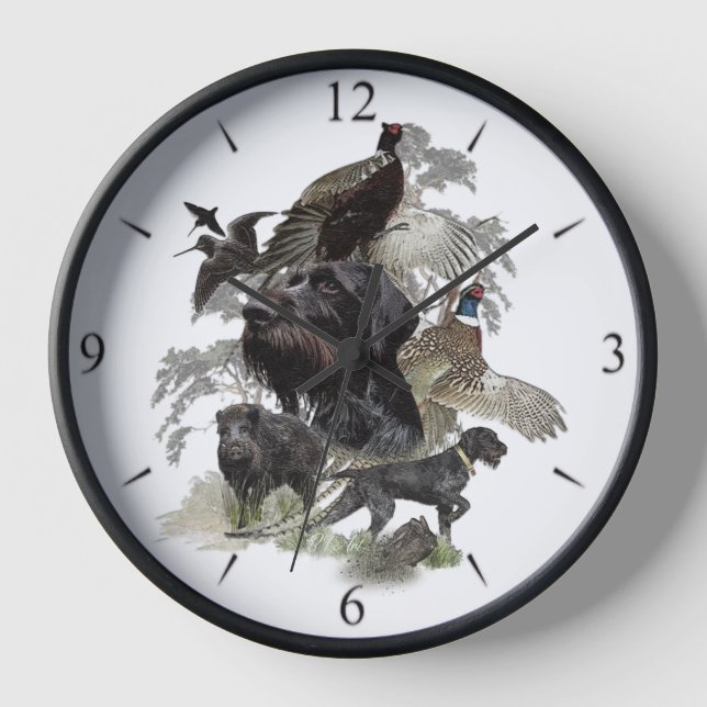 German Wirehaired Pointer   Clock (Front)