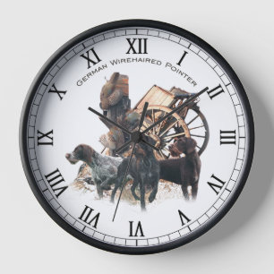 German Wirehaired Pointer Clock