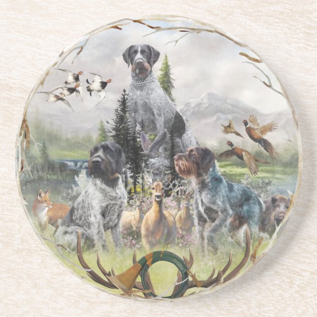German Wirehaired Pointer   Coaster (Front)