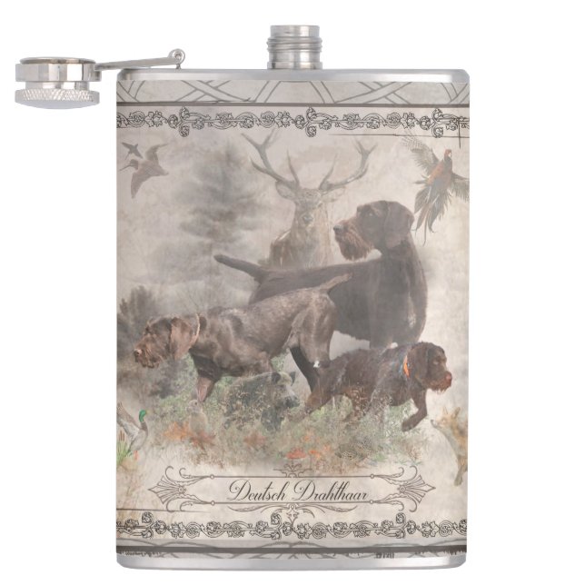 German Wirehaired Pointer   Coffee Mug Hip Flask (Opened)