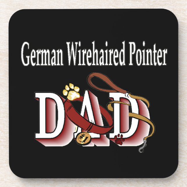 German Wirehaired Pointer Dad Coaster (Front)