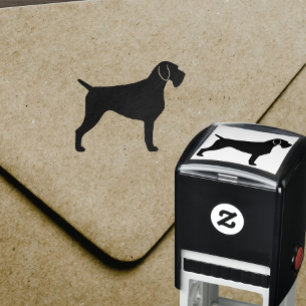 German Wirehaired Pointer Dog Breed Silhouette Self-inking Stamp