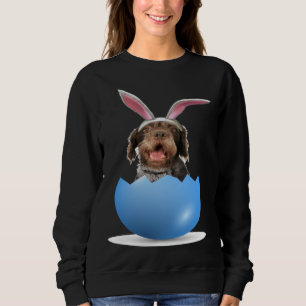 German Wirehaired Pointer Dog Easter Bunny Egg Hun Sweatshirt