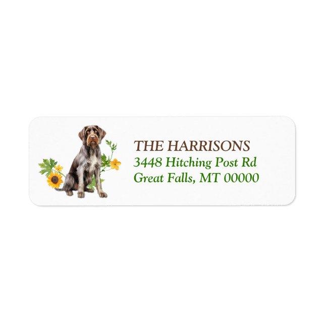German Wirehaired Pointer Dog Sunflower Wreath (Front)
