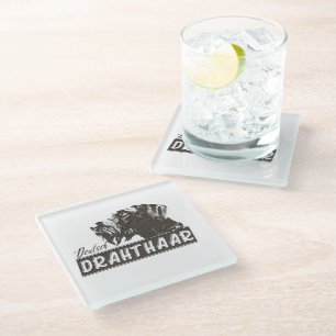 German Wirehaired Pointer Glass Coaster