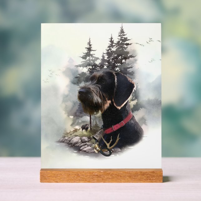 German Wirehaired Pointer, GWP Acrylic Sign (Neutral)