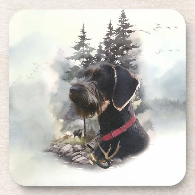 German Wirehaired Pointer, GWP Coaster (Front)