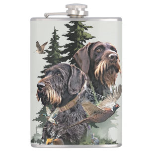 German Wirehaired Pointer Hip Flask