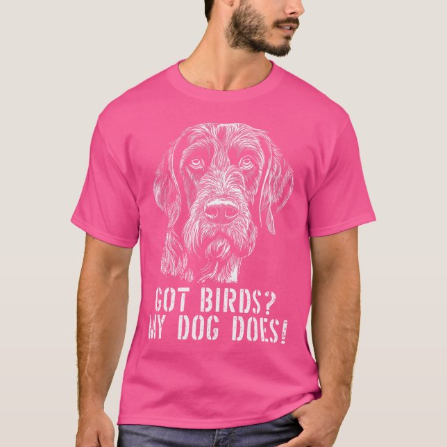 German Wirehaired Pointer Hunting Dog Hunter Dog H T-Shirt (Front)