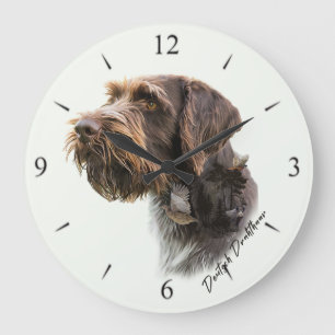 German Wirehaired Pointer Large Clock