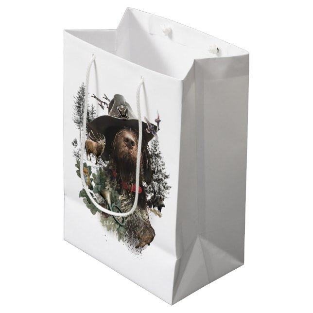  German Wirehaired Pointer Medium Gift Bag (Front Angled)