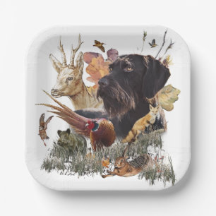 German Wirehaired Pointer    Paper Plate