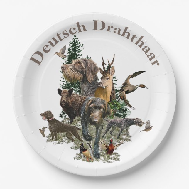  German Wirehaired Pointer Paper Plate (Front)