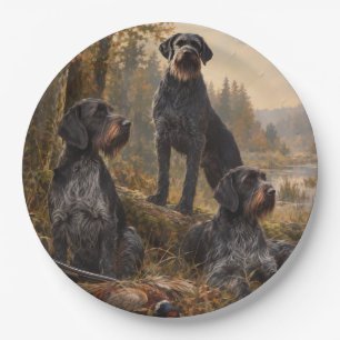German Wirehaired Pointer Paper Plate