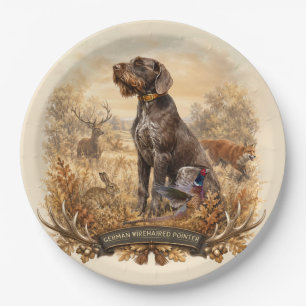 German Wirehaired Pointer Paper Plate