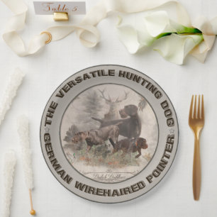 German Wirehaired Pointer   Paper Plates