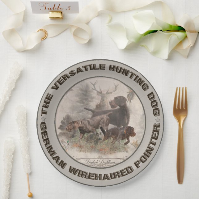 German Wirehaired Pointer   Paper Plates (Wedding)