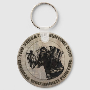 German Wirehaired Pointer Paper Plates Key Ring
