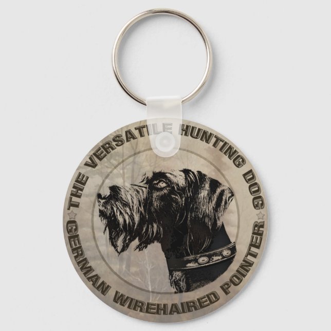 German Wirehaired Pointer   Paper Plates Key Ring (Front)