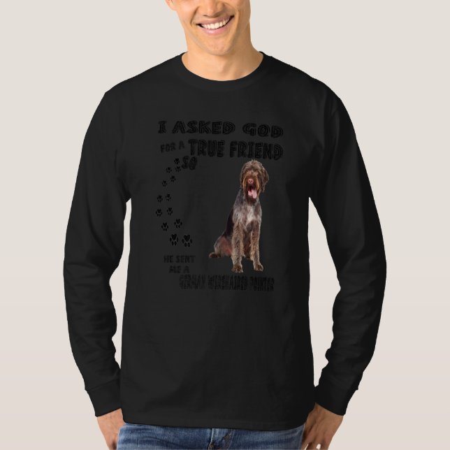 German Wirehaired Pointer Quote Mum Dad Print, Dra T-Shirt (Front)