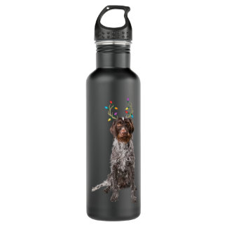 German Wirehaired Pointer Reindeer Christmas Dog 710 Ml Water Bottle