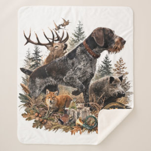 German Wirehaired Pointer Sherpa Blanket
