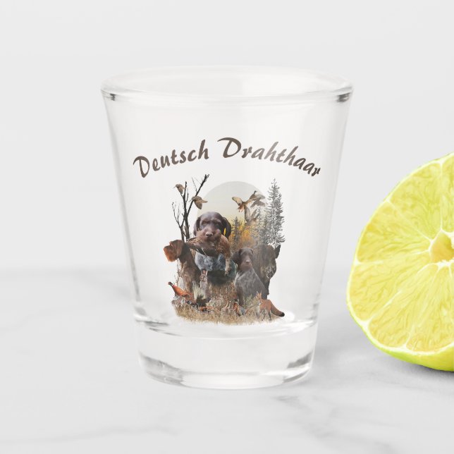  German Wirehaired Pointer Shot Glass (Front)