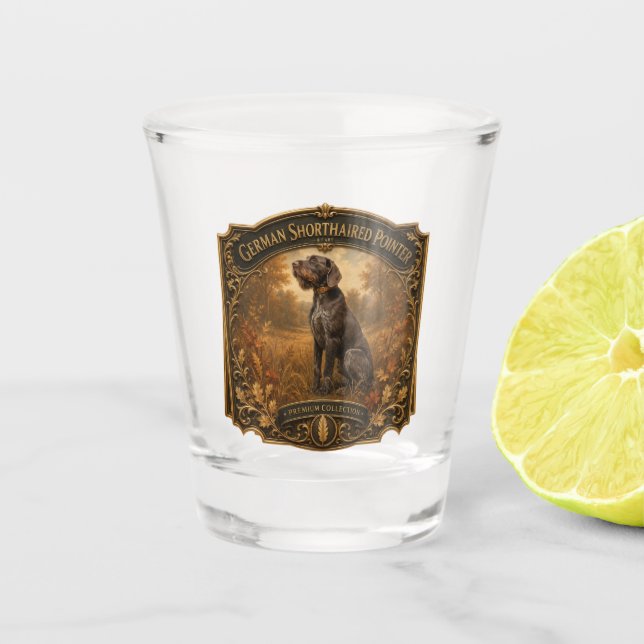 German Wirehaired Pointer Shot Glass (Front)