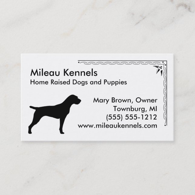 German Wirehaired Pointer Silhouette Business Card (Front)