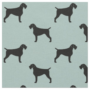 German Wirehaired Pointer Silhouettes Pattern Fabric