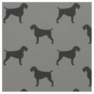 German Wirehaired Pointer Silhouettes Pattern Fabric