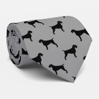 German Wirehaired Pointer Silhouettes Pattern Grey