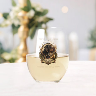 German Wirehaired Pointer Stemless Wine Glass