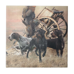 German Wirehaired Pointer  sticker Paper Plate Out Tile