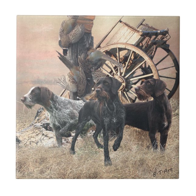 German Wirehaired Pointer  sticker Paper Plate Out Tile (Front)