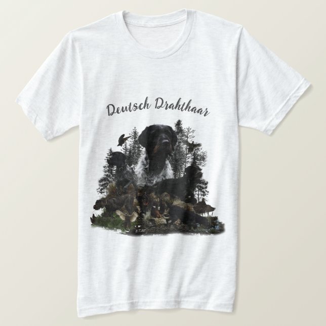 German Wirehaired Pointer  T-Shirt (Design Front)