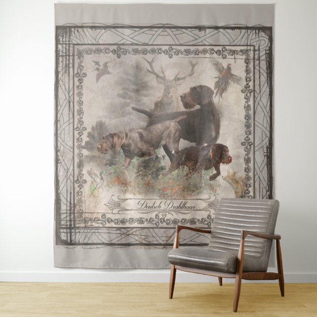 German Wirehaired Pointer  Tapestry (In Situ)