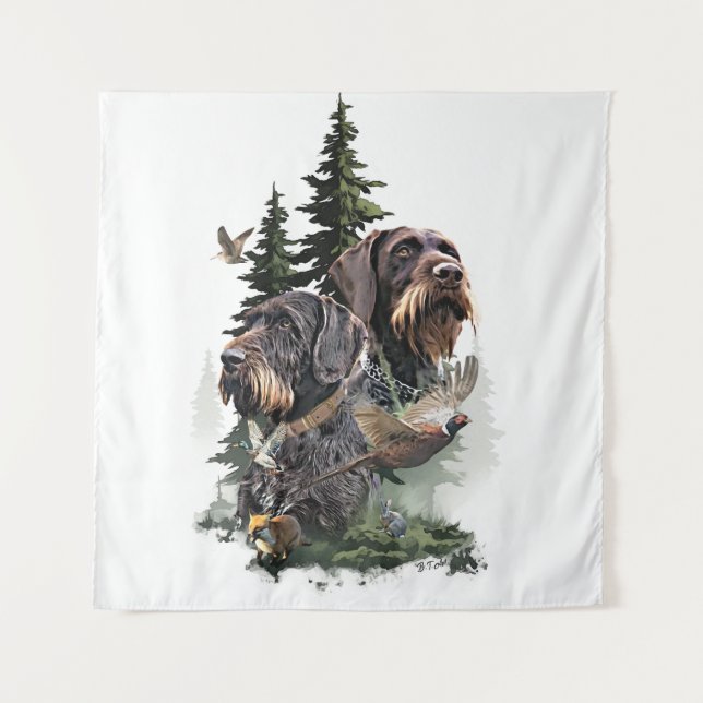 German Wirehaired Pointer Tapestry (Front)