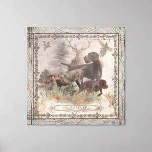 German Wirehaired Pointer  Tapestry Faux Canvas Pr Print