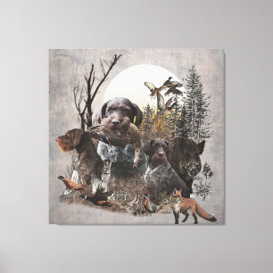 German Wirehaired Pointer Tapestry Gallery Wrap Ac Canvas Print