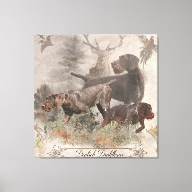 German Wirehaired Pointer  Tapestry Poster Acrylic Canvas Print (Front)