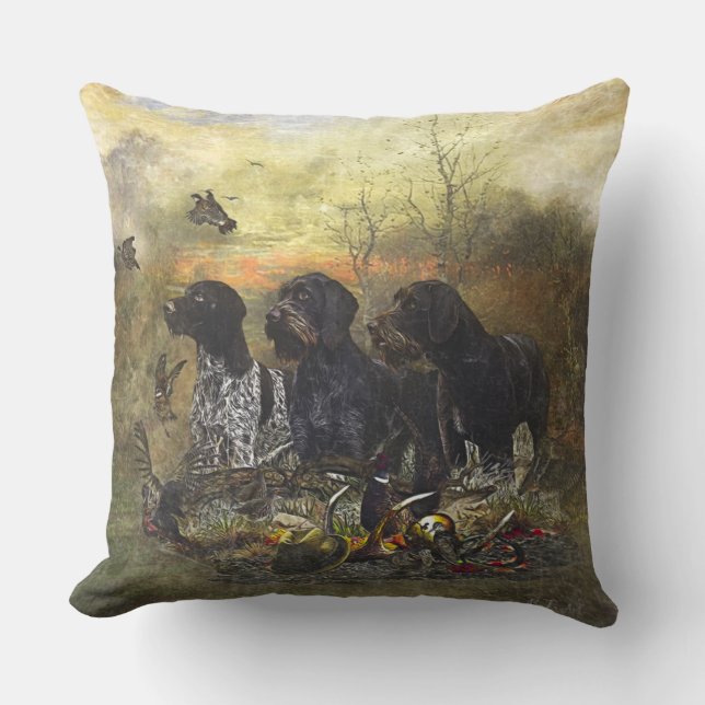 German Wirehaired Pointer   Throw Pillow (Front)